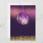 Gold Paarse Disco Birthday Kaart (Achterkant)