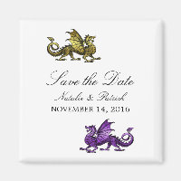 Gold Paarse draak bespaart de Magnet Datum