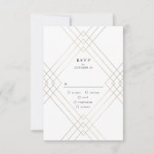 Gold Paarse Elegance Diamond Geo Deco Wedding RSVP Kaartje (Voorkant)