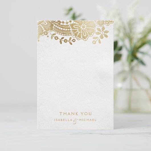 Gold paarse elegante bruidvlek bedankt (Staand voorkant)