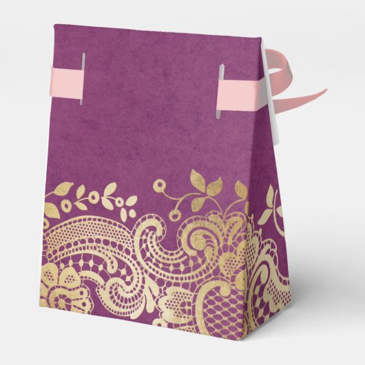 Gold paarse elegante  huwelijksgunst bedankdoosjes (Achterkant)