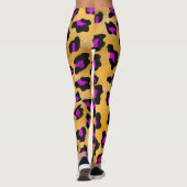 Gold Paarse en zwarte luipaard afdrukken - Legging (Achterkant)