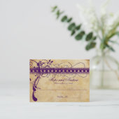 Gold & Paarse funky Swirl Place Card Plaatskaartje (Staand voorkant)