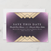 Gold Paarse geometrische Gatsby-Folie sparen de da Aankondiging (Voorkant)