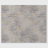 Gold Paarse Luxe Glitter Zebra Peace Kerstmis Cadeaupapier (Vlak)