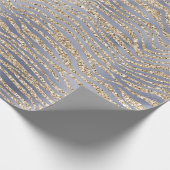 Gold Paarse Luxe Glitter Zebra Peace Kerstmis Cadeaupapier (Hoek)
