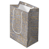 Gold Paarse Luxe Glitter Zebra Peace Kerstmis     Medium Cadeauzakje (Voorkant Gekanteld)