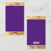 Gold Paarse Luxury Earring Display Visitekaartje (Voorkant / Achterkant)