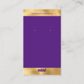 Gold Paarse Luxury Earring Display Visitekaartje (Voorkant)