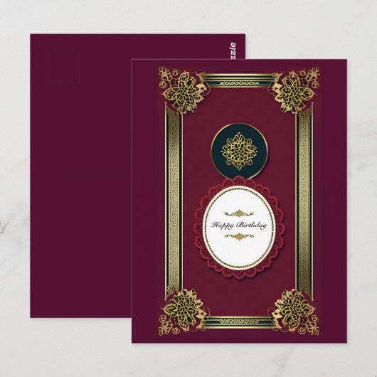 Gold Paarse Luxury nodigt u uit op zaterdag Briefkaart (Voorkant / Achterkant)