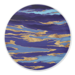 Gold Paarse marmer Abstract schilderen Keramische Knop