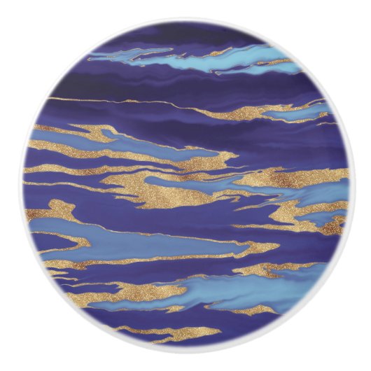 Gold Paarse marmer Abstract schilderen Keramische Knop (Voorkant)