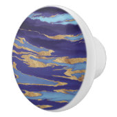 Gold Paarse marmer Abstract schilderen Keramische Knop (Rechts)