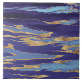 Gold Paarse marmer Abstract schilderen Tegeltje (Voorkant)