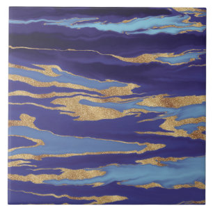 Gold Paarse marmer Abstract schilderen Tegeltje