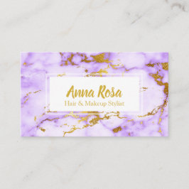 *~* Gold Paarse marmer Chic Makeup Popular Visitekaartje