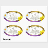 Gold Paarse metalen witte etiketten Voeg Logo toe (Vel)