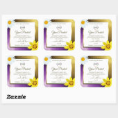 Gold Paarse metalen witte etiketten Voeg Logo toe (Vel)