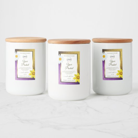 Gold Paarse metalen witte etiketten Voeg Logo toe (Flessen)