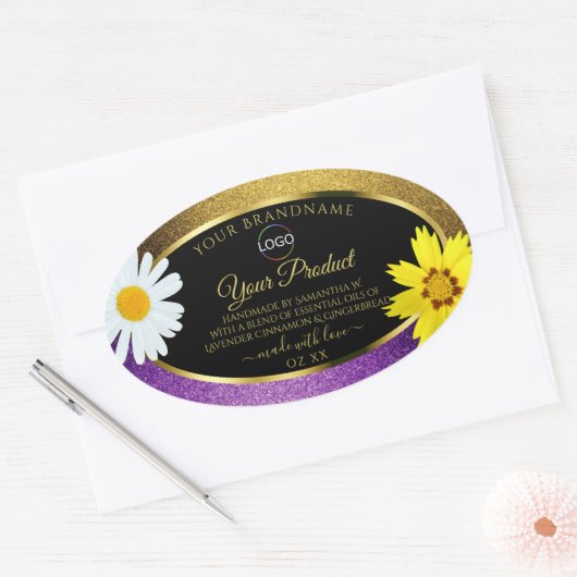 Gold Paarse metallische zwarte etiketten toevoegen (Envelop)