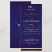 Gold Paarse Velvet Elegant Fairy Tale Wedding Menu (Voorkant / Achterkant)