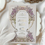 Gold Paarse Vintage Wedding William Morris Folie Uitnodiging<br><div class="desc">Art Nouveau Silver, Gold of Rosegold Folie bruiloft uitnodigingen van William Morris in een bloemig, romantisch en grillig ontwerp. Victoriaans bloei vult klassieke art decofonts aan. Voer je aangepaste gegevens in en je bent klaar. Als u het ontwerp verder wilt wijzigen, klikt u op de blauwe knop "Aanpassen". Hartelijk dank...</div>
