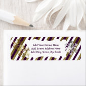 Gold, Paarse, witte streep retouradres Etiket (Insitu)