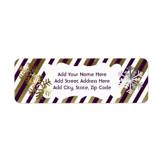 Gold, Paarse, witte streep retouradres Etiket (Voorkant)