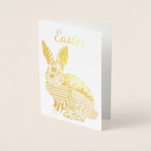 Gold Paaster Bunny-kaart Folie Kaarten