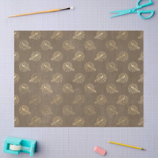 Gold packs op bruine ontkoppeling tissuepapier (Craft)