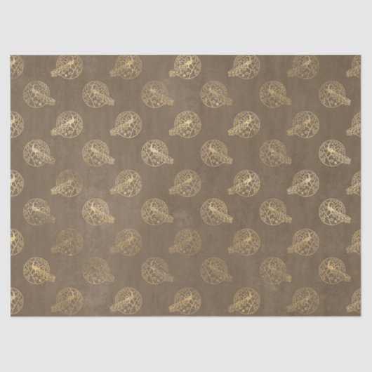 Gold packs op bruine ontkoppeling tissuepapier (Voorkant)