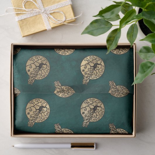 Gold packs op groene ontkoppeling tissuepapier (Geschenk)