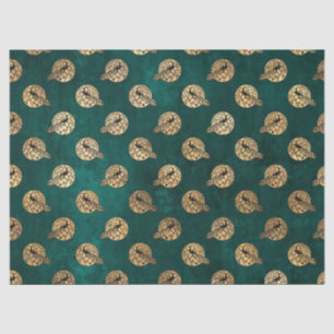 Gold  packs op groene ontkoppeling tissuepapier