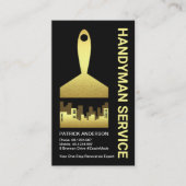 Gold Paint Brush City Silhouette Visitekaartje (Voorkant)