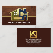 Gold Paint Brush Home Border Visitekaartje (Voorkant / Achterkant)