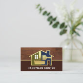 Gold Paint Brush Home Border Visitekaartje (Staand voorkant)