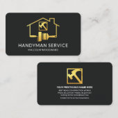 Gold Paint Brush Home Handyman Repareert Visitekaartje (Voorkant / Achterkant)