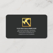 Gold Paint Brush Home Handyman Repareert Visitekaartje (Achterkant)