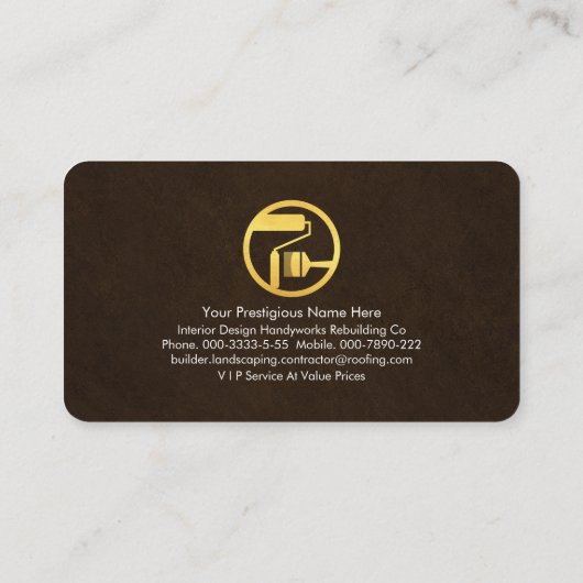 Gold Paint Brush Painting Gold Splatter Visitekaartje (Achterkant)