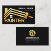 Gold Paint Brush Painting Home Roof Lines Visitekaartje (Voorkant / Achterkant)