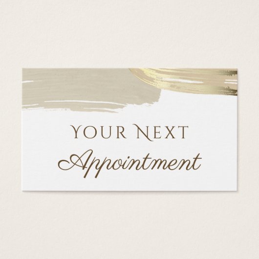 Gold Paint Brush Strokes Appointkaart Visitekaartje (Voorkant)