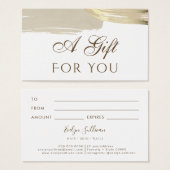 Gold Paint Brush Strokes Gift Kaart (Voorkant /achterkant)