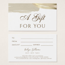 Gold Paint Brush Strokes Gift Kaart