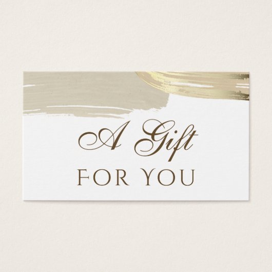 Gold Paint Brush Strokes Gift Kaart (Voorkant)