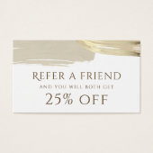 Gold Paint Brush Strokes Referral-Kaart Visitekaartje (Voorkant)