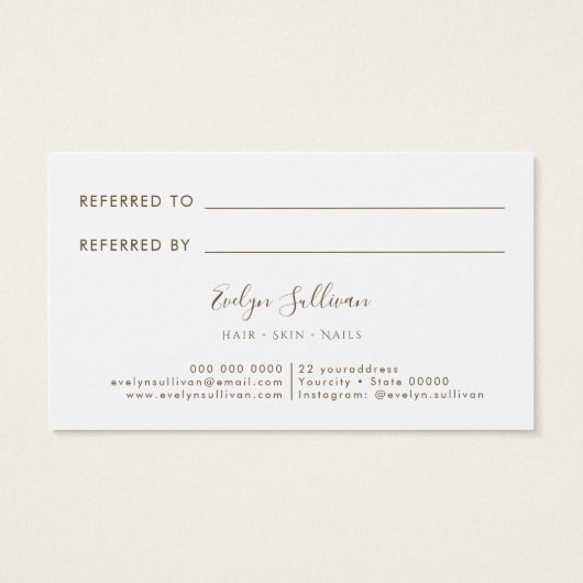 Gold Paint Brush Strokes Referral-Kaart Visitekaartje (Achterkant)