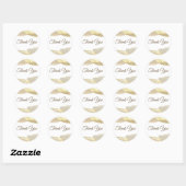Gold Paint Bruske Strokes Dank u Ronde Sticker (Vel)