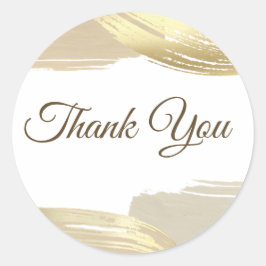 Gold Paint Bruske Strokes Dank u Ronde Sticker