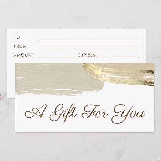 Gold Paint Bruskes Cadeaucertificaat (Voorkant / Achterkant)