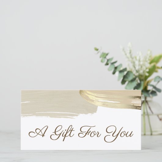 Gold Paint Bruskes Cadeaucertificaat (Staand voorkant)